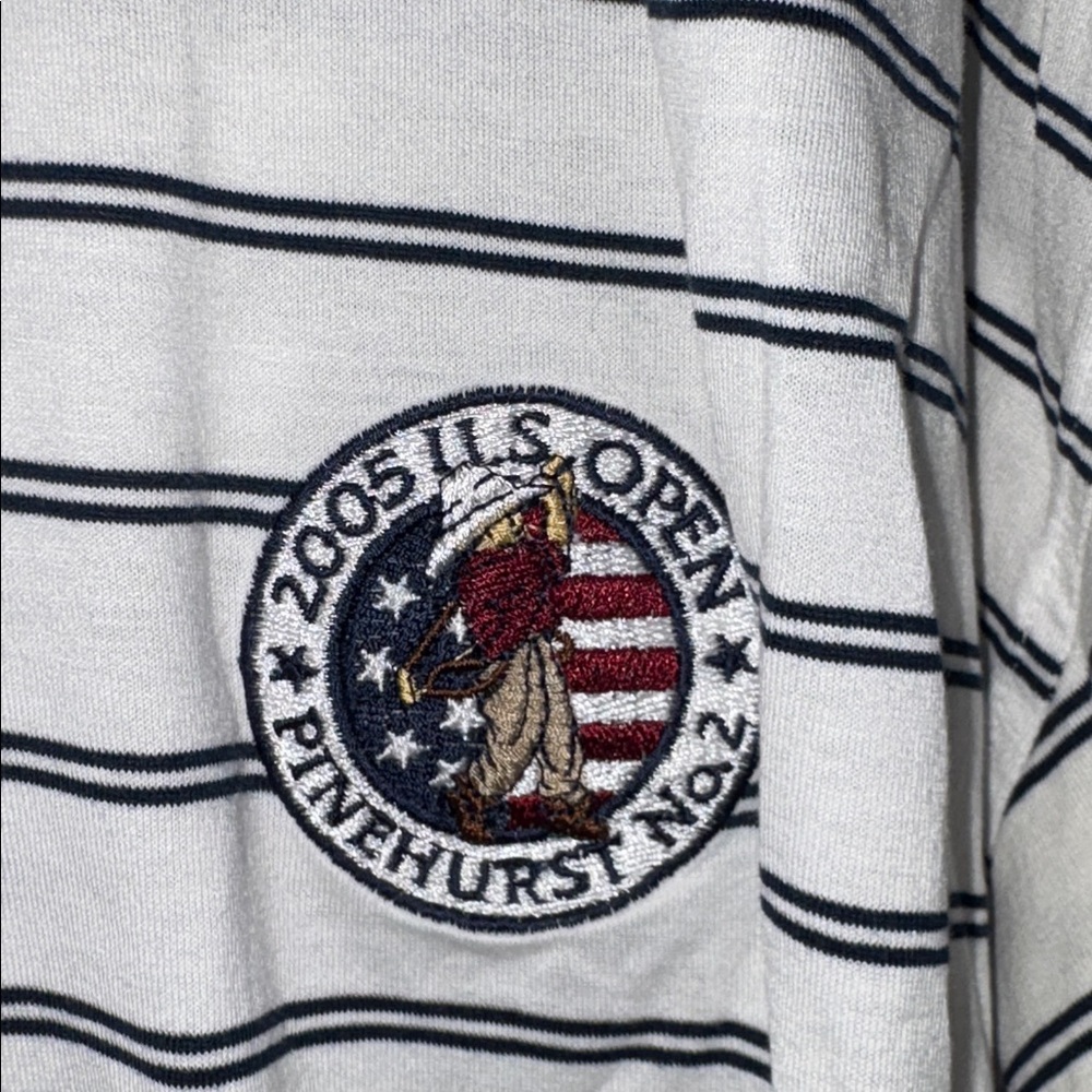 US Open shirt  The Pinehurst 2005  Navy and White Striped Polo size large